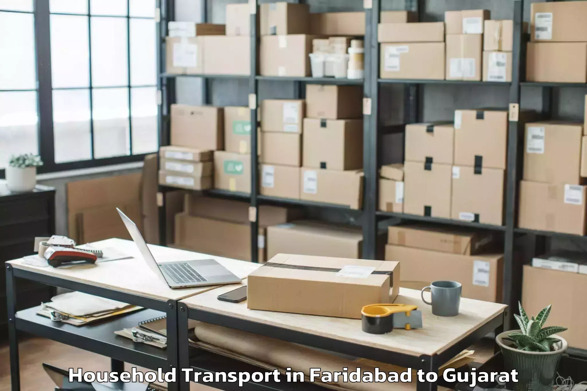 Top Faridabad to Ganpat University Mehsana Household Transport Available